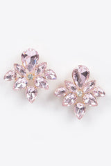 Ready For Love Rhinestone Earrings - Pink