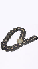 Vanna Silver Disc Faux Leather Boho Western Waist Belt - Black