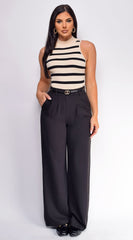 Theon Black Wide Pants