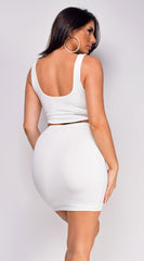 Kenna White Drawstring Skirt Set