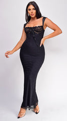 Zahara Black Lace Maxi Dress