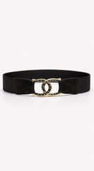 Sia Interlocking Buckle Wide Belt - Black