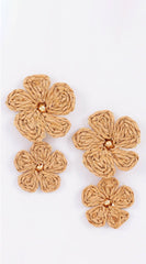 Zia FLower Earrings - Khaki