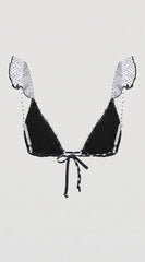 Tulum Ruffle Polka Dot Bikini Set - Black
