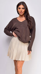 Solana Pleated Mini Skirt - Cream