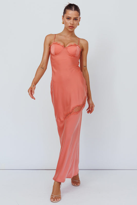 Sweet Talker Lace Trim Midi Dress Mango