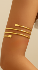 Triple Wrap Arm Cuff Bracelet - Gold
