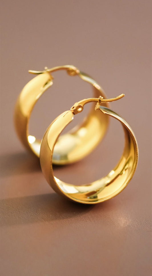 Solstice 18K Gold Plated Hoop Earrings - Gold